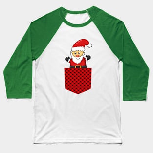 Funny Santa Claus in the plaid pocket Baseball T-Shirt